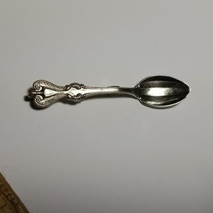 Miniature Silver Tone Brooch Spoon Pin Vintage